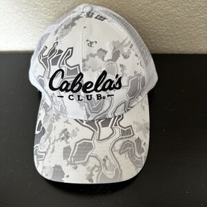CABELA’S‎ CLUB HAT, WHITE&GRAY VIPER PRINT,  SNAPBACK Adjustable Mesh Back